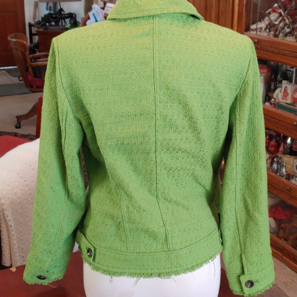 Chicos lime green short fringed Jacket 1 - Picture 3 of 5